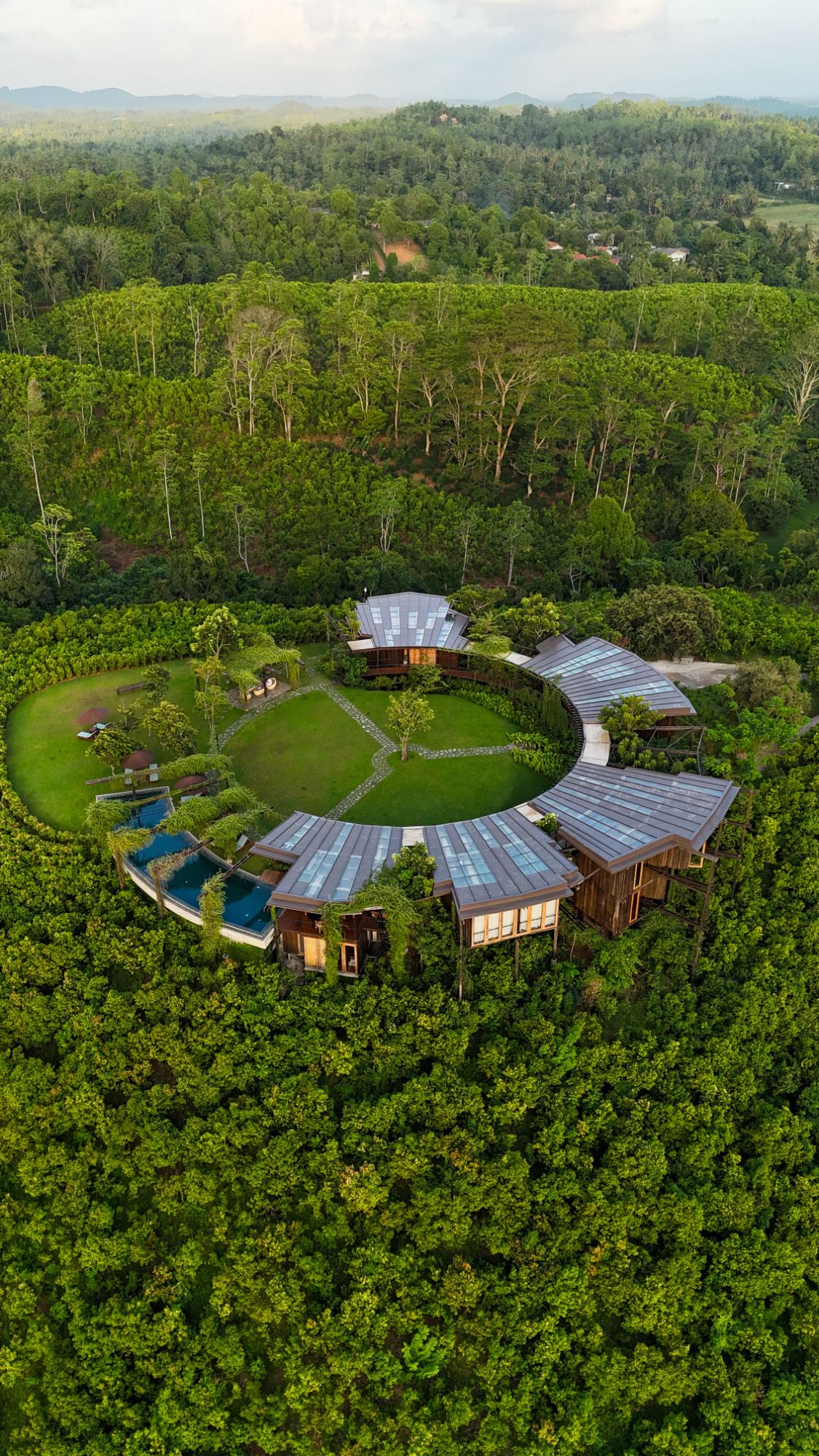 Aerial of the south coast and the Round House