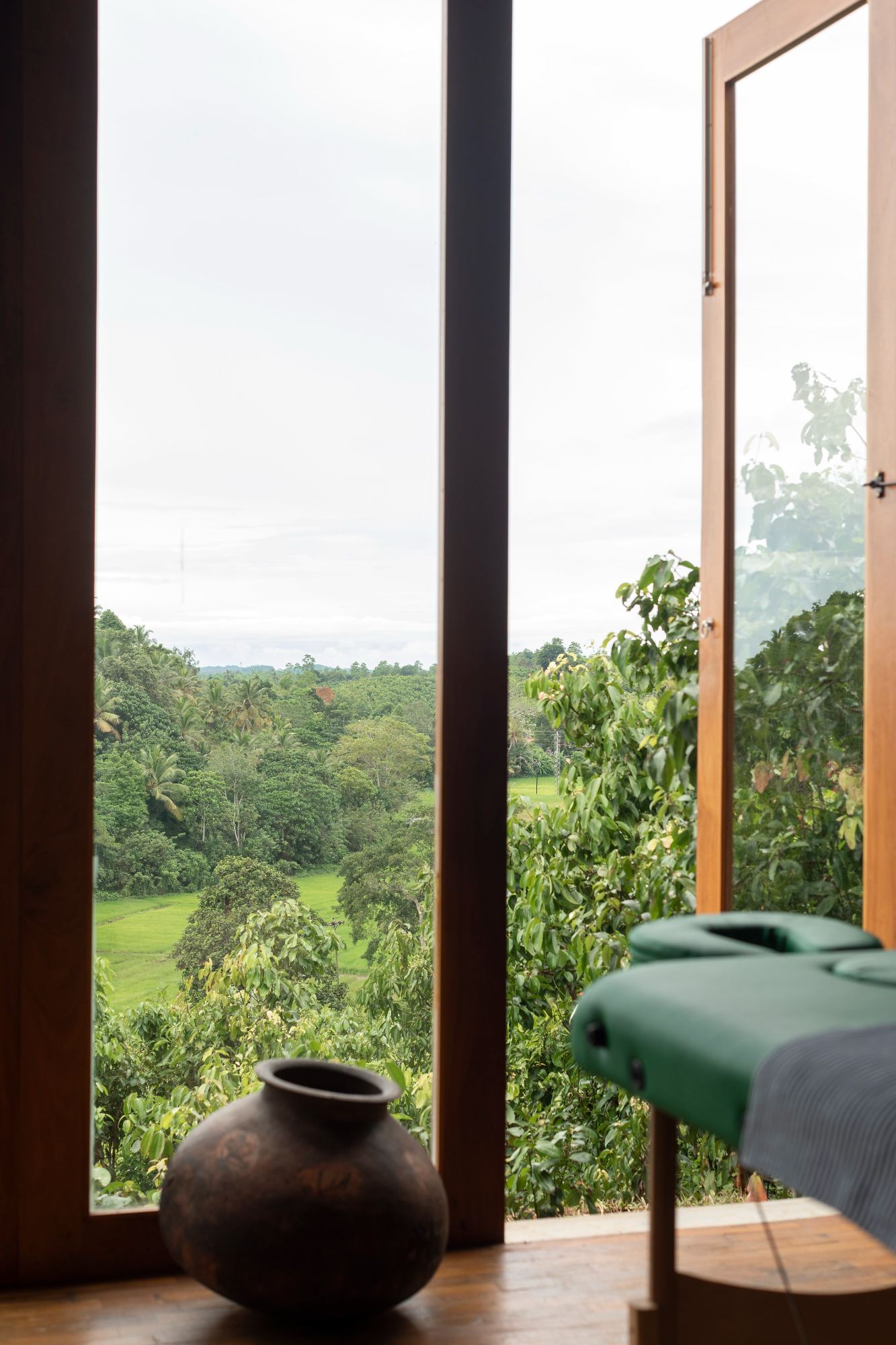 An open window over the treetops